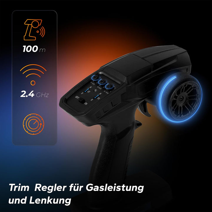 Overmax X-Hooligan Grosses Schnelles Ferngesteuertes Auto, Massstab 1:10, Geschwindigkeit 50 km/h Re