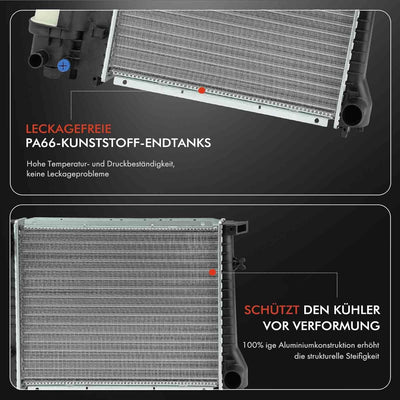 Frankberg Kühler Wasserkühler Motorkühler Schaltgetriebe Kompatibel mit 3er E36 1.6L-2.8L 1990-1998