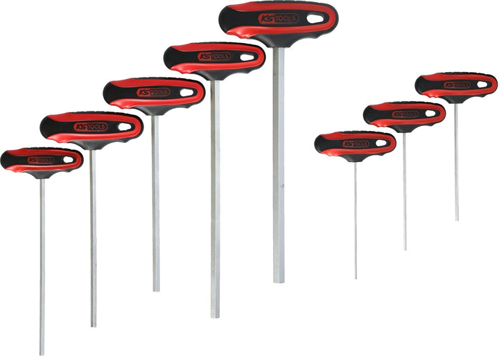 KS Tools 158.8130 ERGOTORQUEplus T-Griff-Innensechskant-Schlüssel-Satz, 8-tlg.
