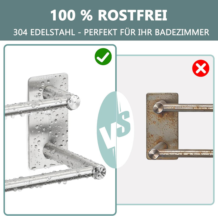 Handtuchhalter Ohne Bohren, Bad Handtuchstange Selbstklebend Wandmontage, Doppel Handtuchhalter aus