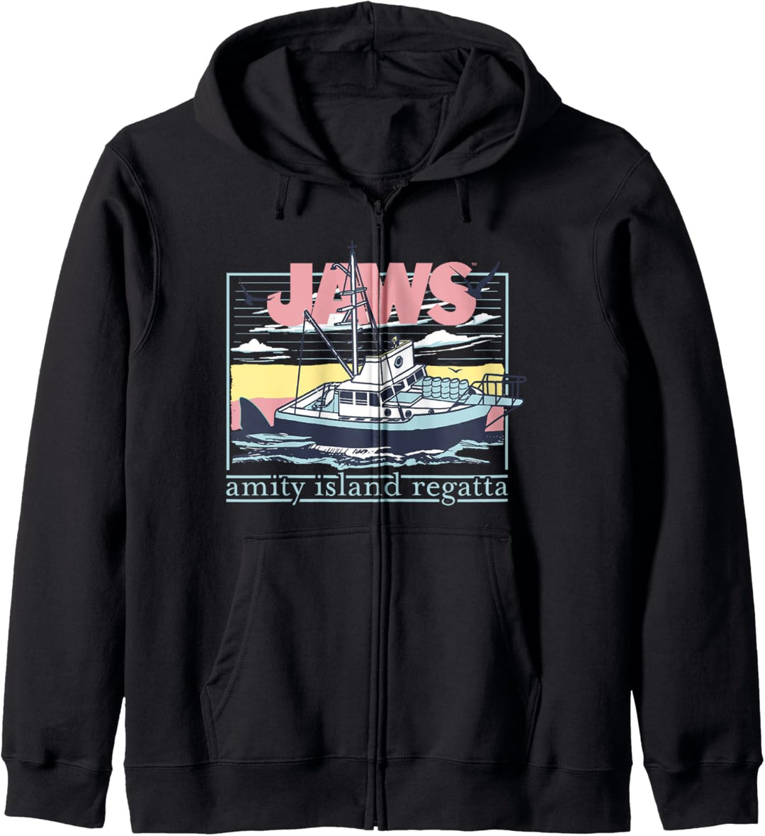 Jaws Amity Retro Island Regatta Fishing Boat Poster Kapuzenjacke