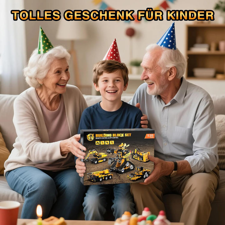 Technic Roboter Bauspielzeug Bausatz, 535PCS 5-IN-1 RC Roboter und Auto, Ferngesteuert und App Robot