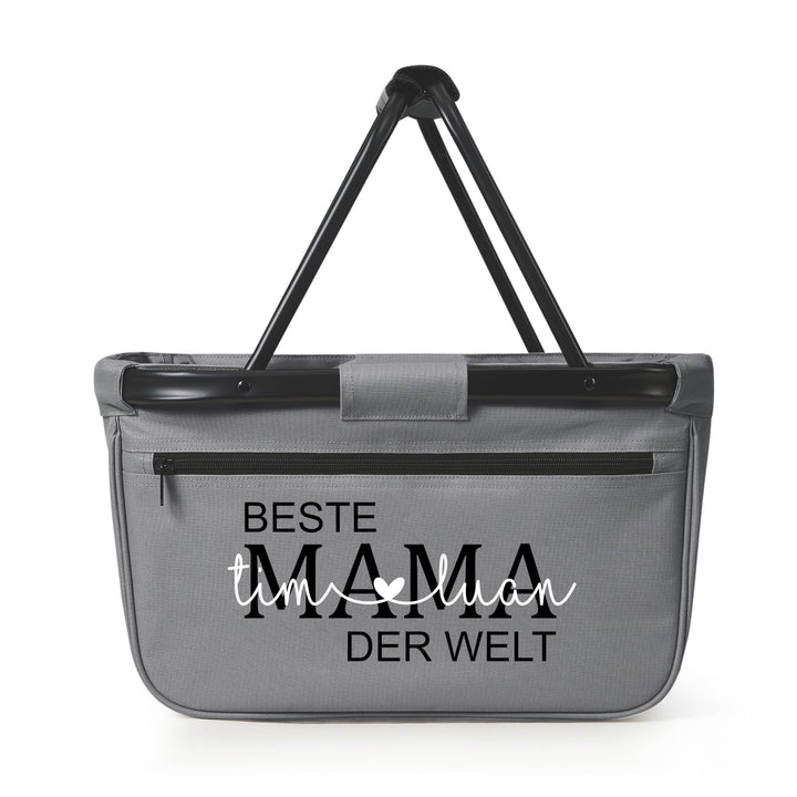 Einkaufskorb Beste Oma der Welt mit Name personalisiert - MAMA, MOM, TANTE, PAPA, OPA Geschenk faltb