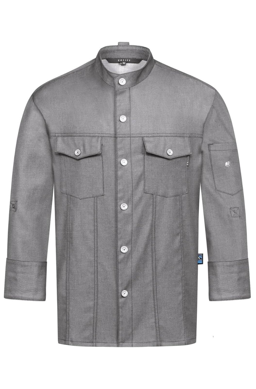 Greiff Gastro Moda Cuisine Herren Kochjacke Jeans-Style Regular Fit, XS