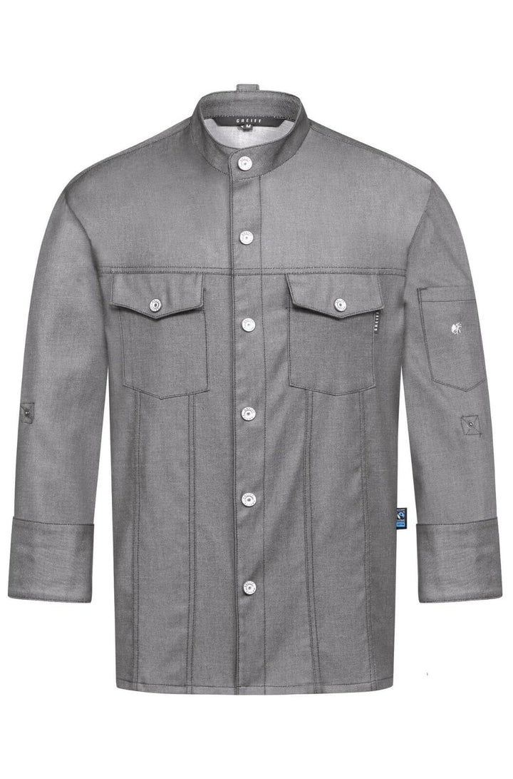 Greiff Gastro Moda Cuisine Herren Kochjacke Jeans-Style Regular Fit, XS