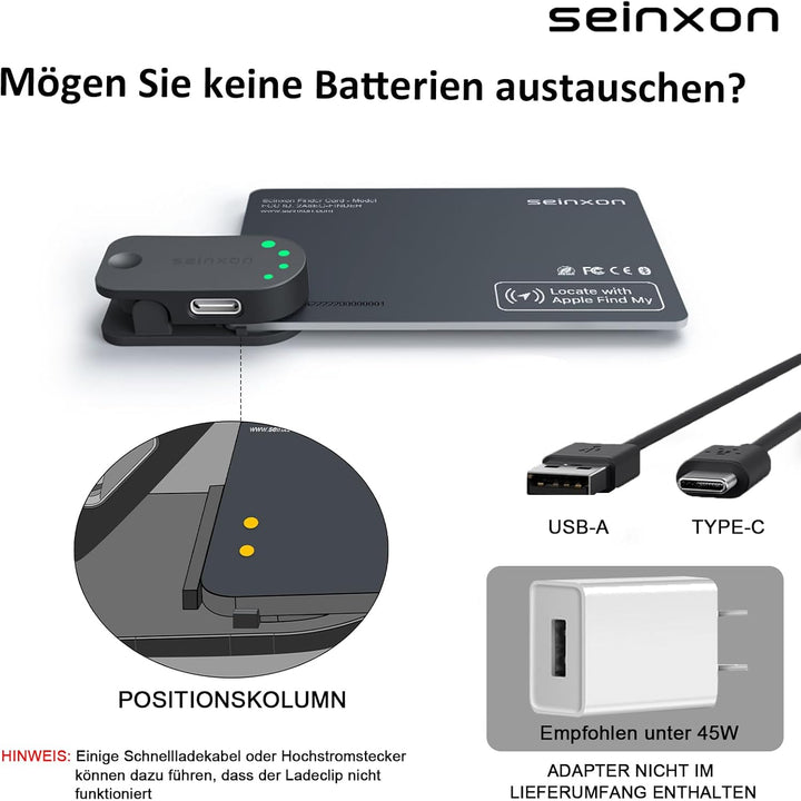 Brieftaschen-Tracker, RFID-Blockierkarte und Mini-Schlüsselanhänger, Artikelfinder mit Ladeclip, fun