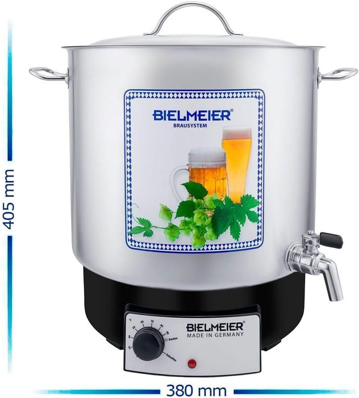 Bielmeier Bierbrauset 10teilig Maischekessel 2000 W 29L Läuterbottich 35 Liter Bier selber brauen Ma