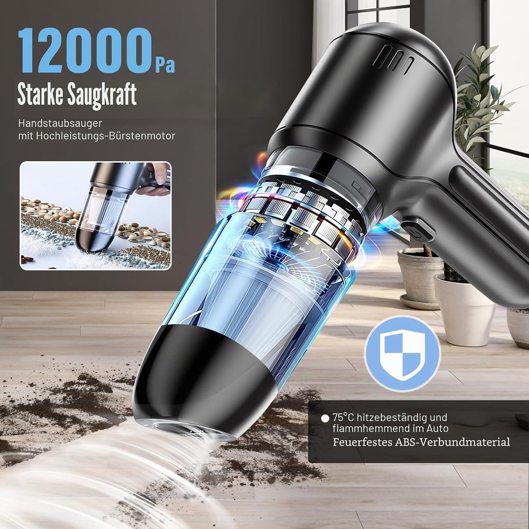 Journeyside Mini Handstaubsauger, Akku Handstaubsauger 120W, Handstaubsauger Kabellos 12K PA,Mini Au