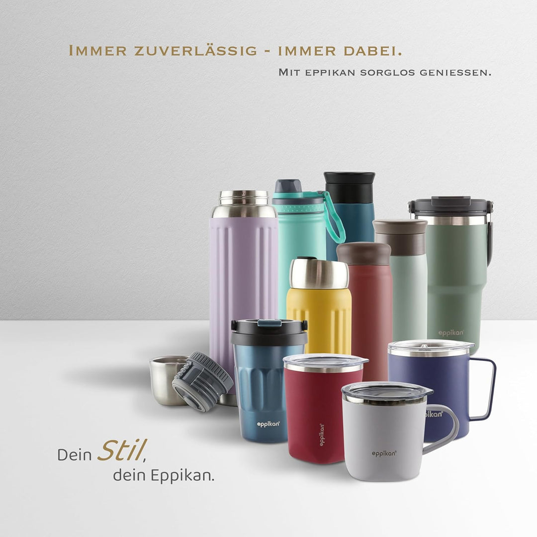 eppikan eppiToGo Edelstahl Thermobecher, Kaffee-to-go Becher, 350 ml, 500 ml Travel Mug, Autobecher,