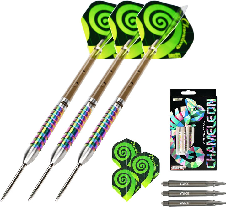ONE80 Steel Darts Chameleon VHD Steeltip Dart – Hochwertige Steeldarts mit Präzisionsgriff und Chame