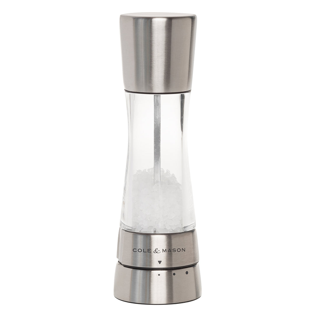 Cole &amp; Mason Derwent Edelstahl/Acryl 190mm Clr SS Salzmühle, Clear/Stainless Steel, 19 cm, H59402G E