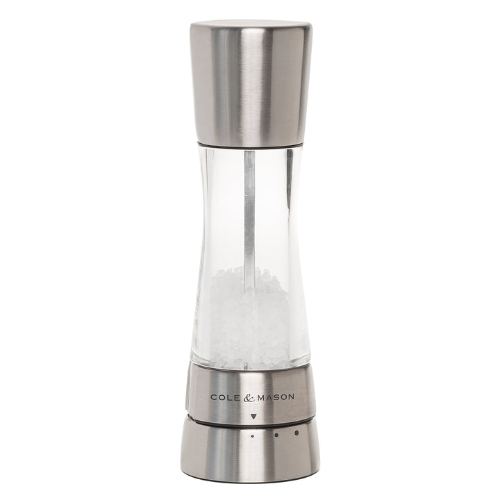 Cole &amp; Mason Derwent Edelstahl/Acryl 190mm Clr SS Salzmühle, Clear/Stainless Steel, 19 cm, H59402G E