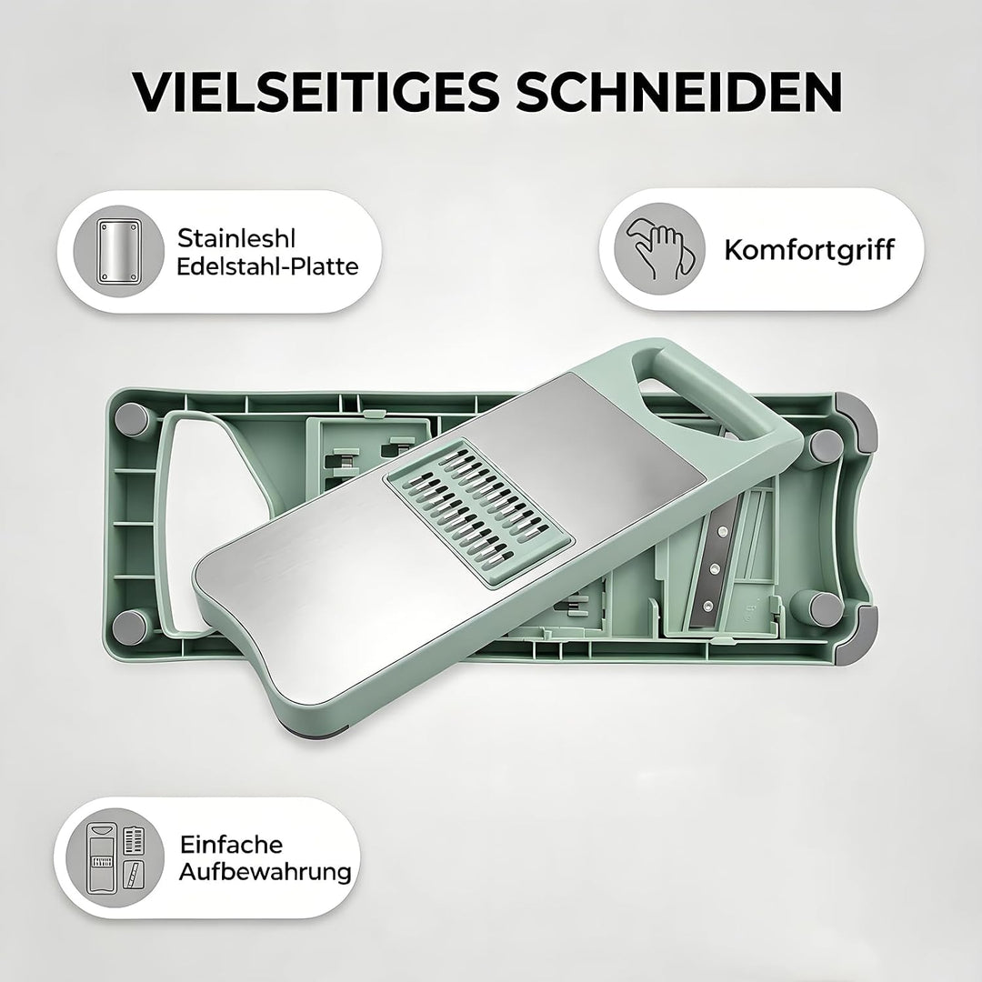 6 in 1 Multifunktion Gemüseschneider, Mandoline Edelstahl Julienneschneider, Gemüsehobel, Hobel Gemü