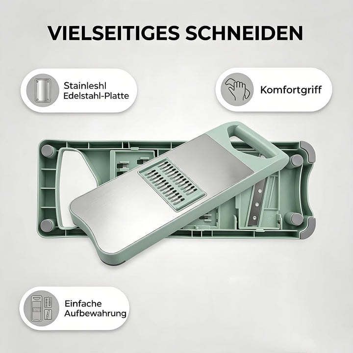 6 in 1 Multifunktion Gemüseschneider, Mandoline Edelstahl Julienneschneider, Gemüsehobel, Hobel Gemü