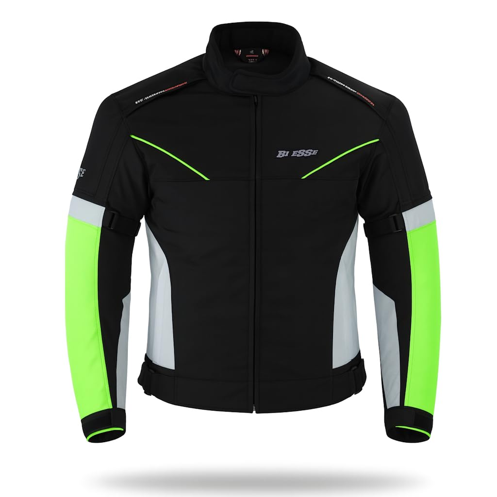 BI ESSE Wasserdichte Motorradjacke mit abnehmbaren CE-Protektoren, aus Stoff für Motorrad, Roller, R