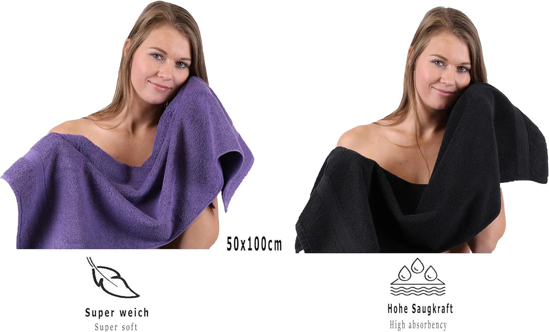 Betz 10-TLG. Handtuch-Set Premium 100% Baumwolle 2 Duschtücher 4 Handtücher 2 Gästetücher 2 Waschhan