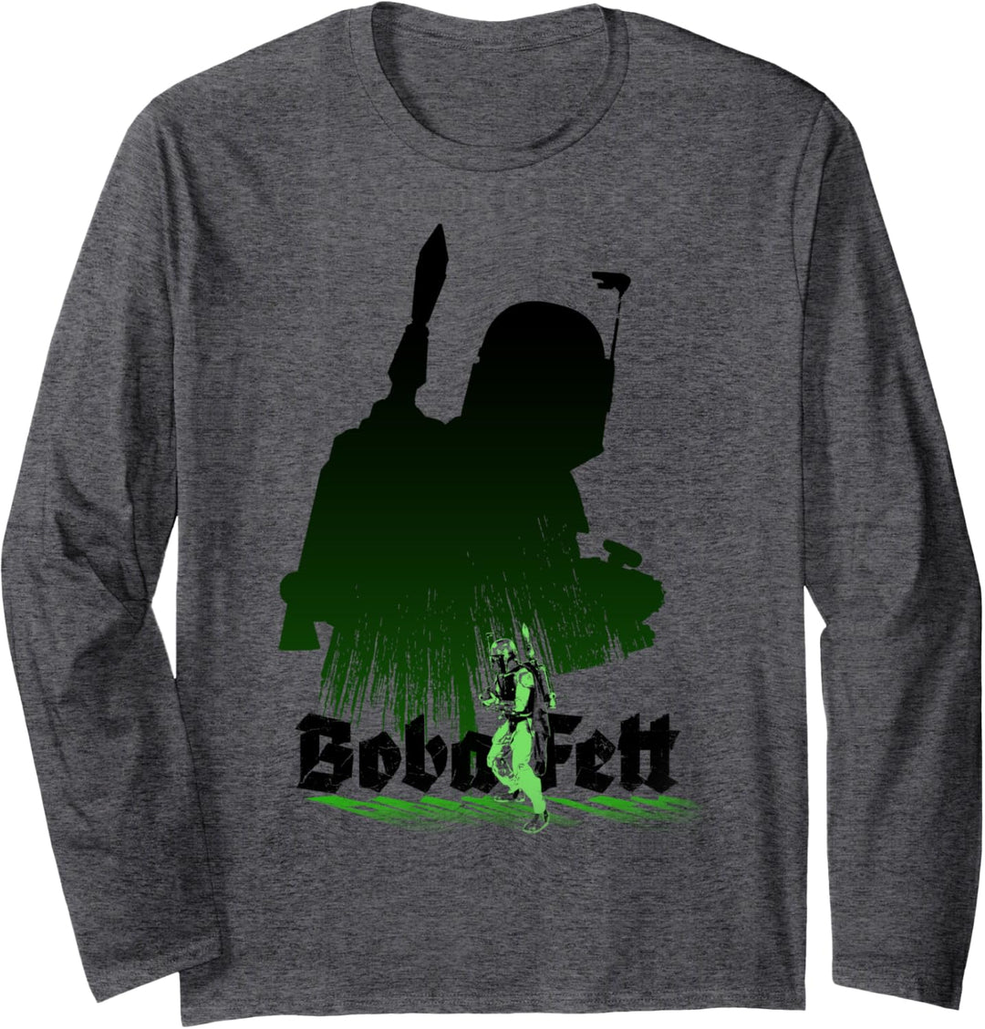 Star Wars Boba Fett Giant Shadow Name Poster Langarmshirt