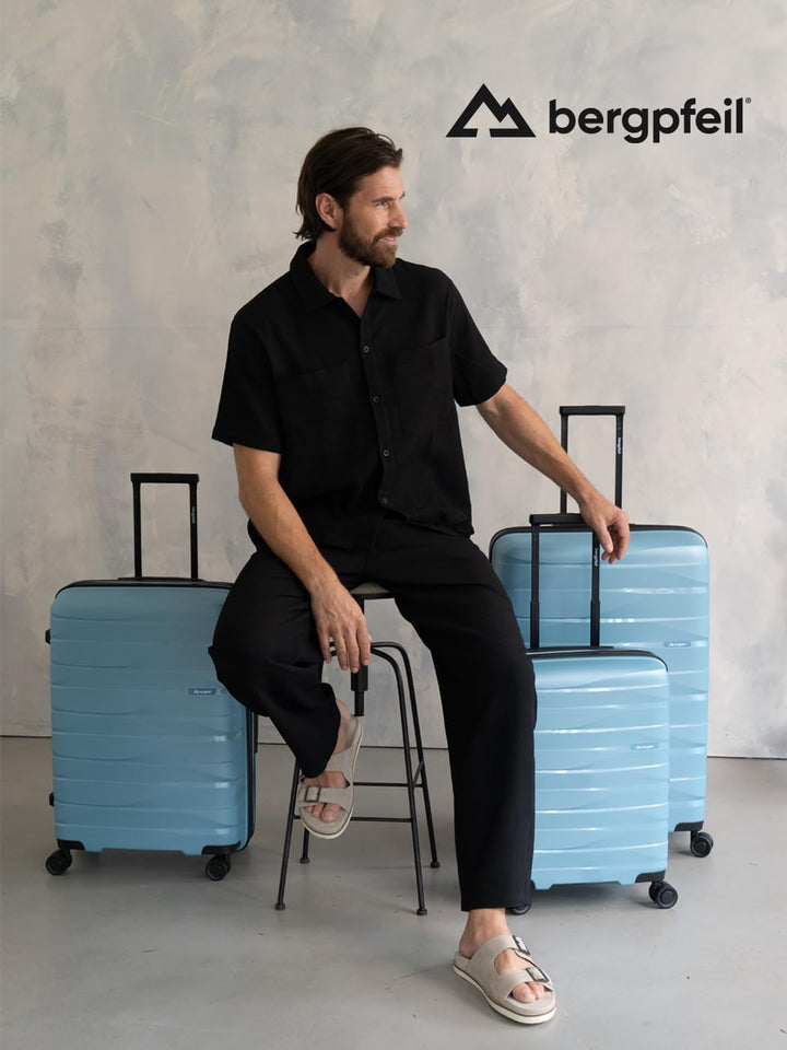 Bergpfeil Koffer-Set 3-teilig |Hochwertiges Polypropylen-Material |mit Dehnfalte erweiterbares Koffe