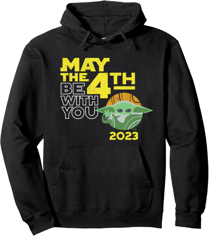 Star Wars Day May the 4th Be With You 2023 Grogu Distressed Pullover Hoodie