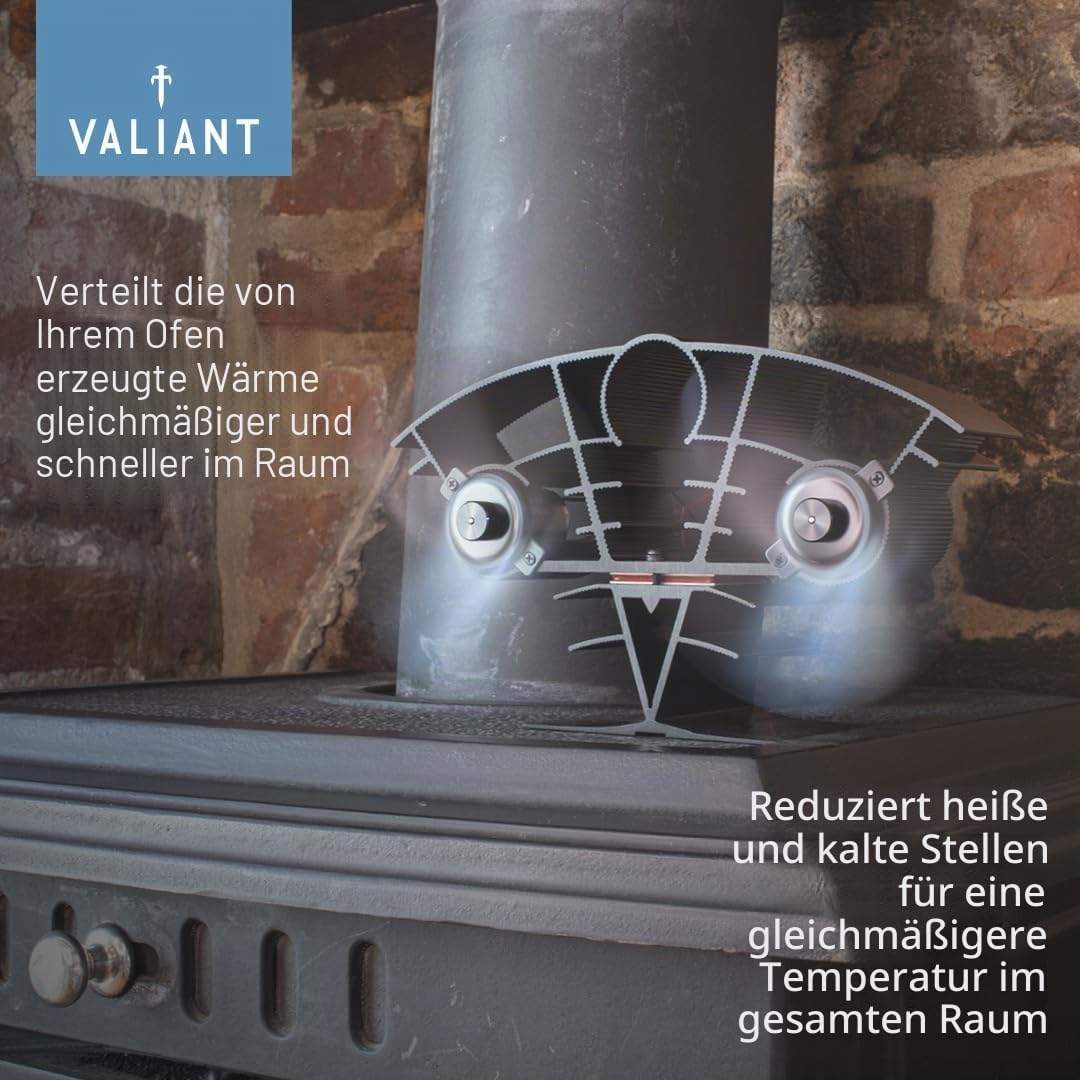 Valiant Whirlwind Ofenventilator – warmluftzirkulierend, wärmebetriebener Holzbrenner-Ventilator
