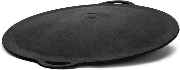 Ø40cm Gusseisenpfanne Grillpfanne Sac-Pfanne rund Dutch Oven Grillplatte Feuerschale mit Griffen Gus