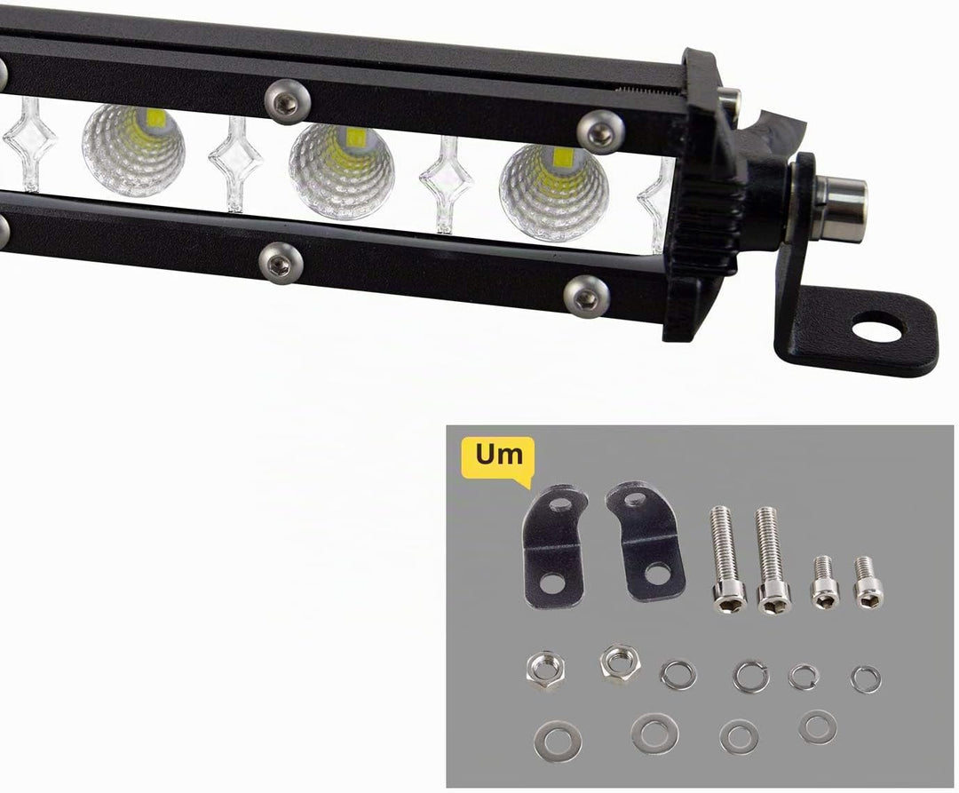 SKYWORLD LED Arbeitsscheinwerfer, 25 zoll 63.5 cm 120W Spot Flood Combo Einreihig LED balken LED Off