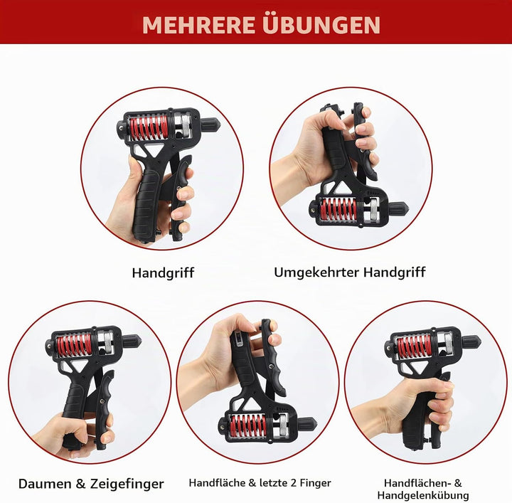 Handtrainer Unterarmtrainer mit einstellbarem Widerstand 5-165kg, Grip Griffkraft Trainer, Fingertra