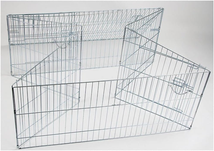 Kerbl Pet Pet Freilaufgehege Easy, verzinkt, mit Sonnenschutz, 115x115x60cm