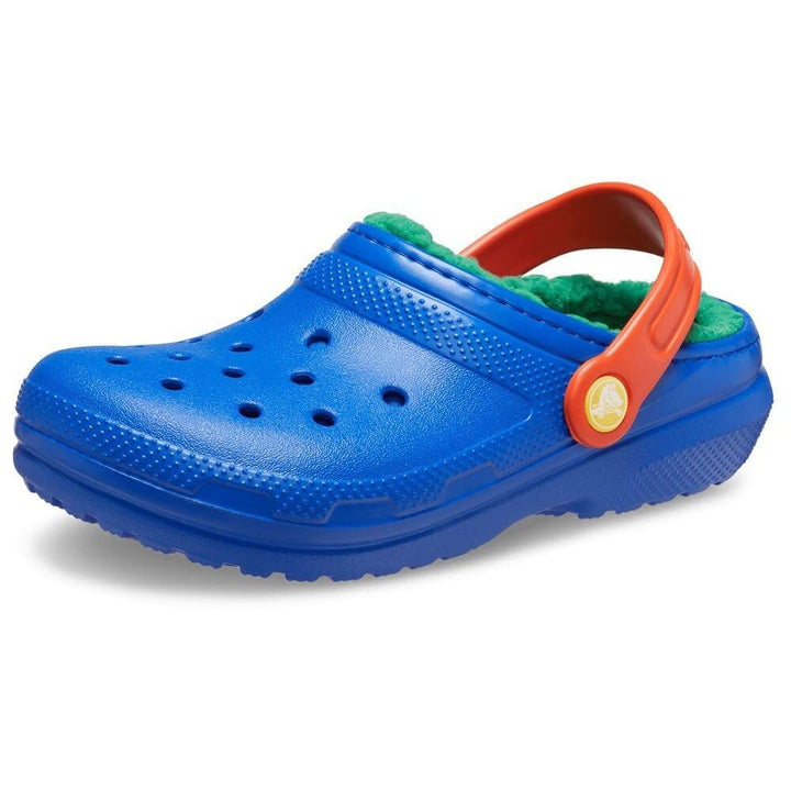 Crocs Unisex Kinder Classic Lined Clog K 19/20 EU Blue Bolt Multi, 19/20 EU Blue Bolt Multi