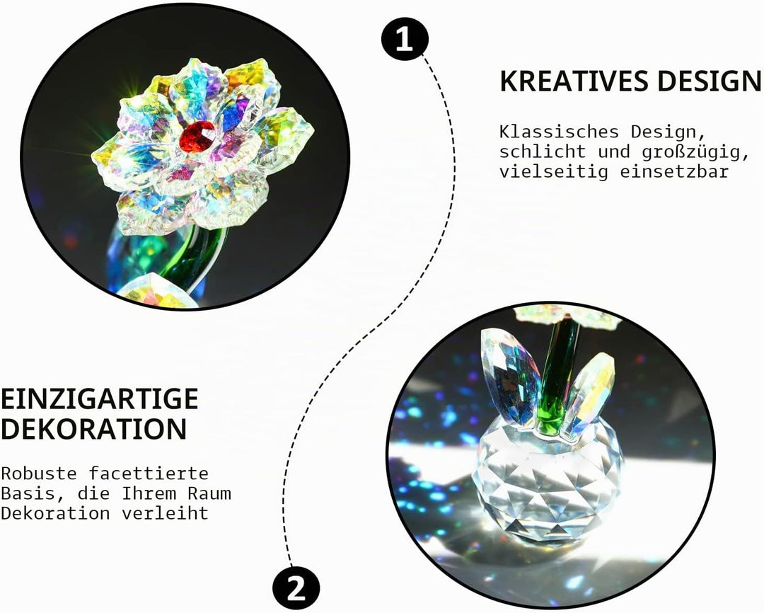 H&amp;D HYALINE &amp; DORA Kristall Sonnenblumen Figur,Ornament Glas Traumblume Sammlerstücke, Tischdekorati