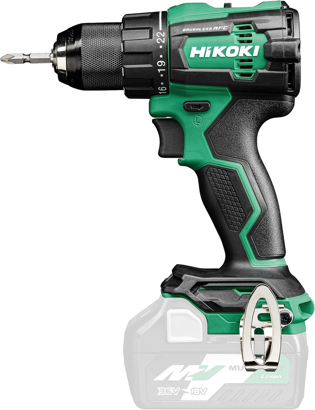 HIKOKI Akku Bohrschrauber DS18DEW4Z, Bohrfutterspannweite: 1,5-13 mm (18V, Max. Festdrehmoment (hart