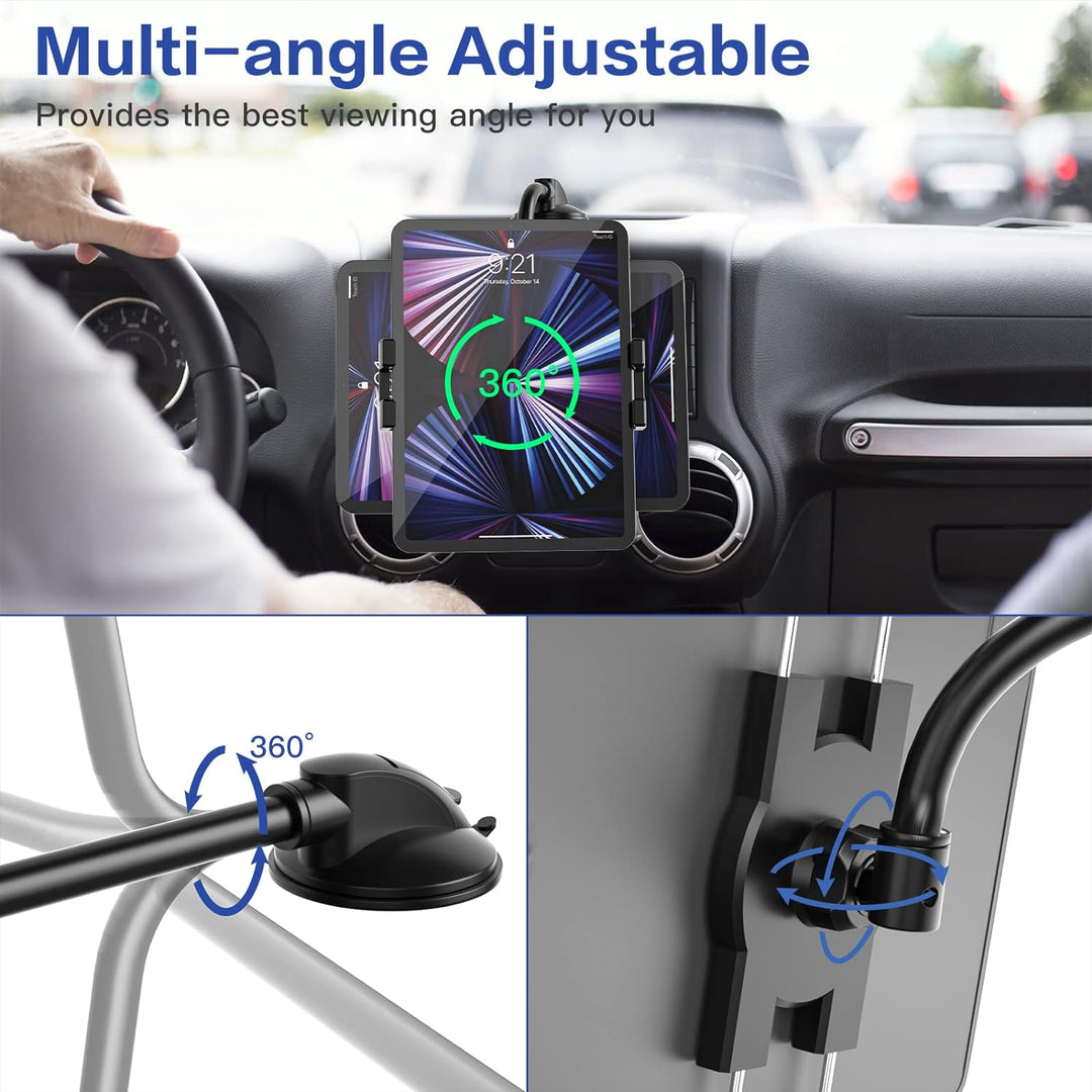 woleyi Armaturenbrett Tablet Autohalterung Flexibel, KFZ Dash iPad Halter Saugnapf mit Schwanenhals