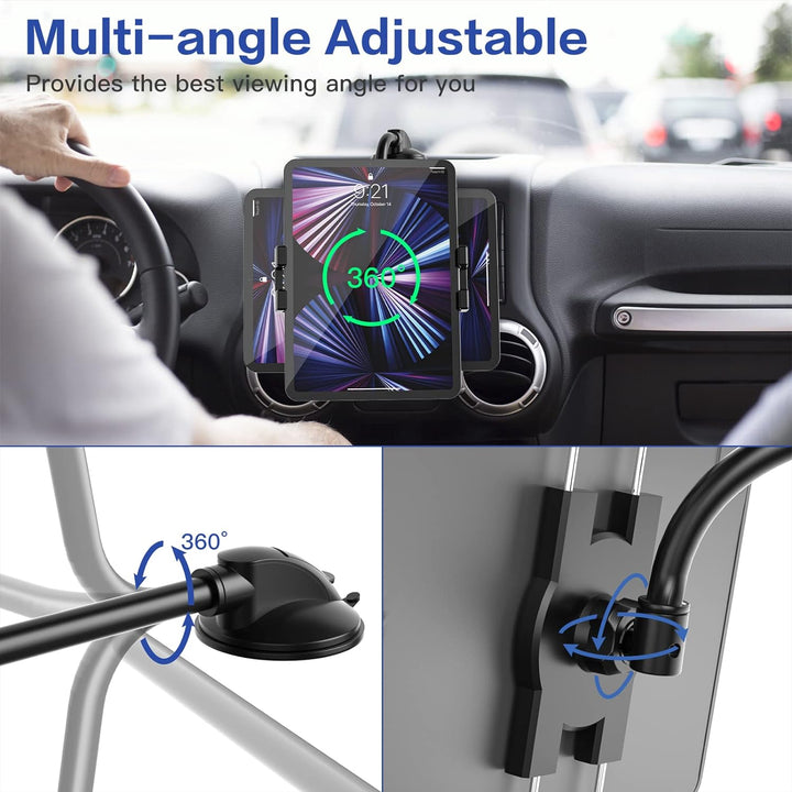 woleyi Armaturenbrett Tablet Autohalterung Flexibel, KFZ Dash iPad Halter Saugnapf mit Schwanenhals