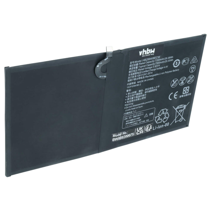 vhbw Akku kompatibel mit Huawei Mediapad CMR-AL09, CMR-AL19, CMR-W109, CMR-W19, M5, M5 10.8 Tablet P