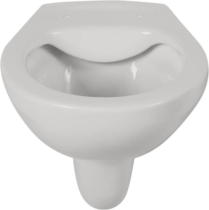 Calmwaters® Hänge WC spülrandlos in Manhattan-Grau, Wand-WC mit Abgang waagerecht, Tiefspül WC ohne