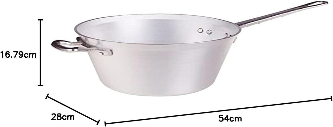 Pentole Agnelli Kessel für Polenta, aus Aluminium, mit Griff und Griff aus Edelstahl, Silber 26 cm S