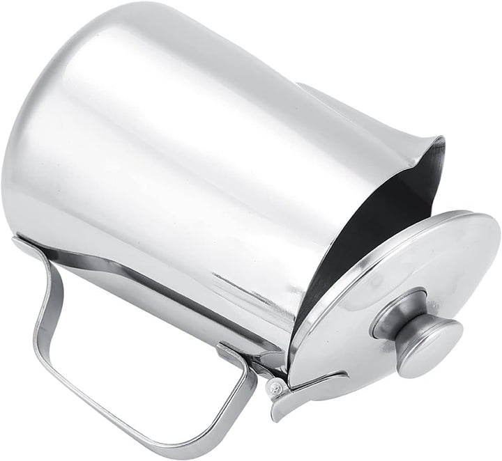 Creamer Dispenser, Edelstahl-Kaffeetasse, Milchaufschäumkrug, mit Deckel für Latte Art, 2000 Ml, Kun