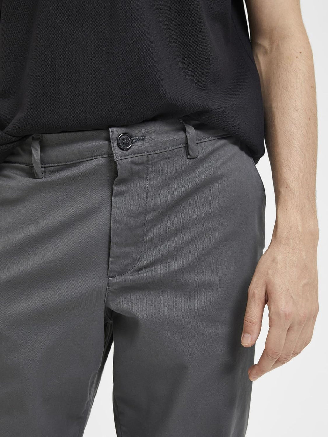 Selected Homme Male Chino 196 Straight Flex 32W / 34L Dark Shadow, 32W / 34L Dark Shadow