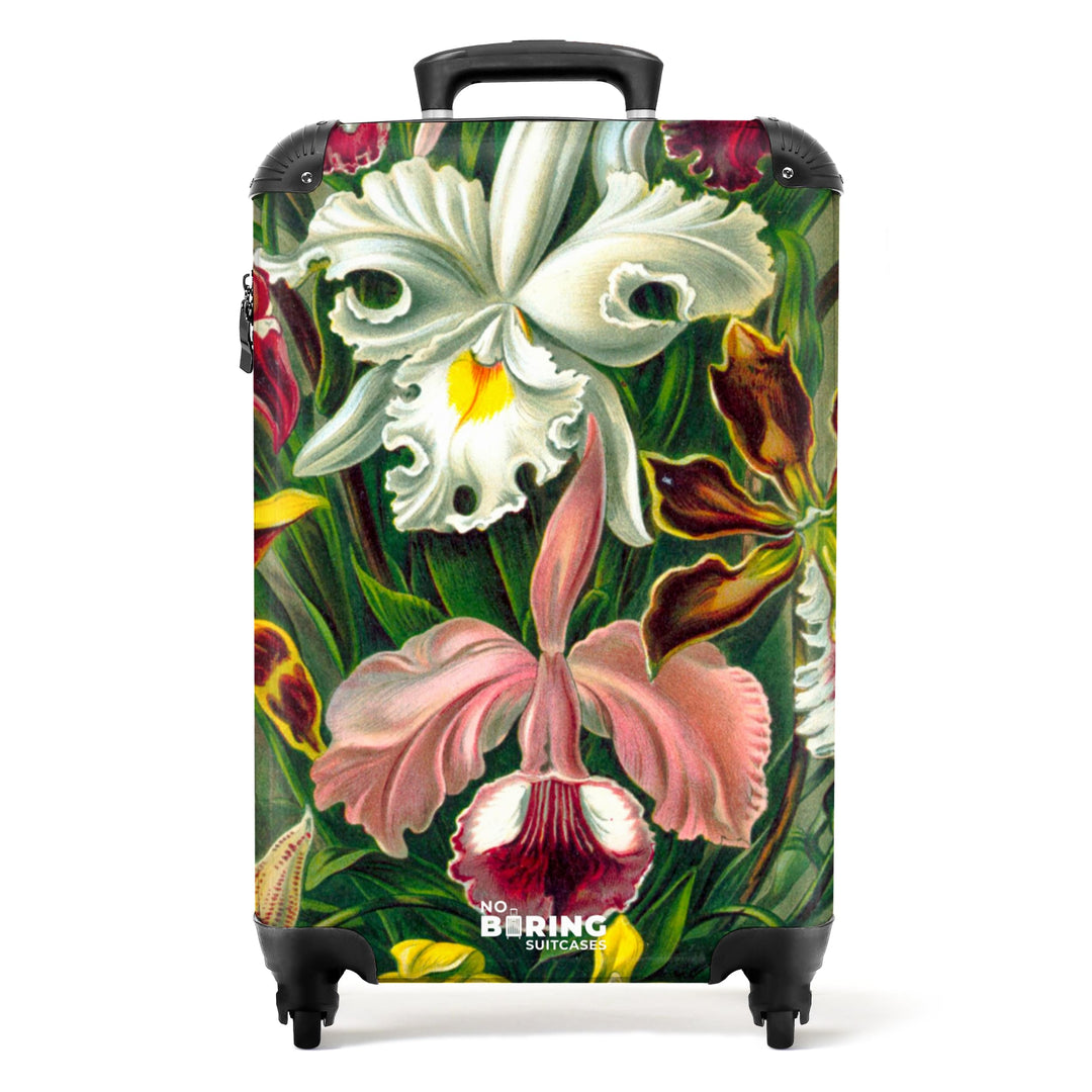 NoBoringSuitcases.com® Koffer Handgepäck Trolley Rollkoffer Kleine Reisekoffer - Blumen - Kunst - Ha