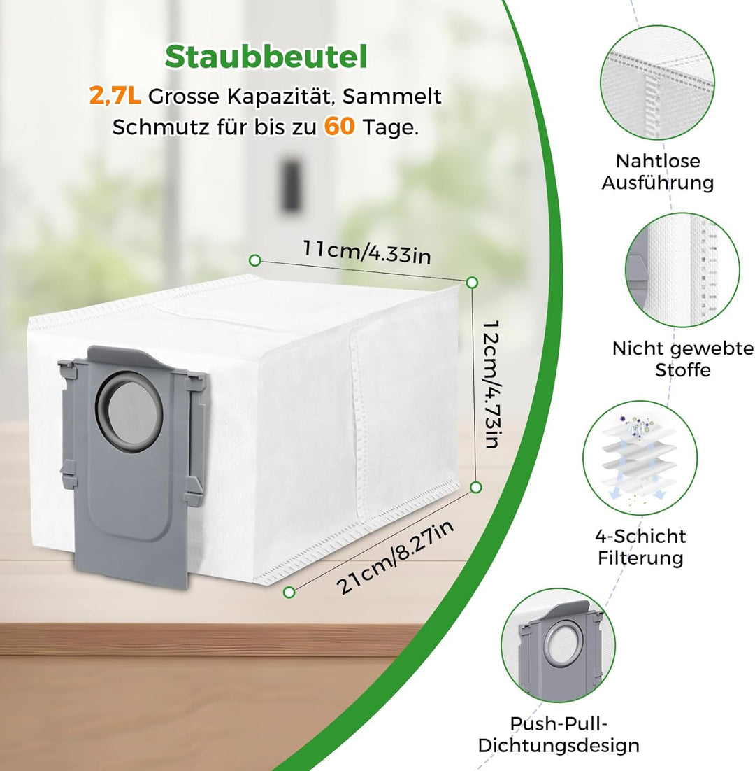 26 Stück Zubehör für Roborock Saros 10R / Qrevo CurvX/Qrevo Curv 2 Prox/Curv 2 Pro/Saros 20 Saugrobo