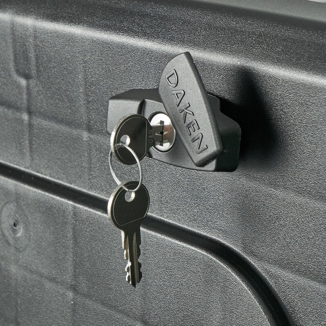 DAKEN Blackit L - 750 x 300 x 355 mm, Deichselbox mit 2 Schlösser, Werkzeugkasten für Anhänger Stauk