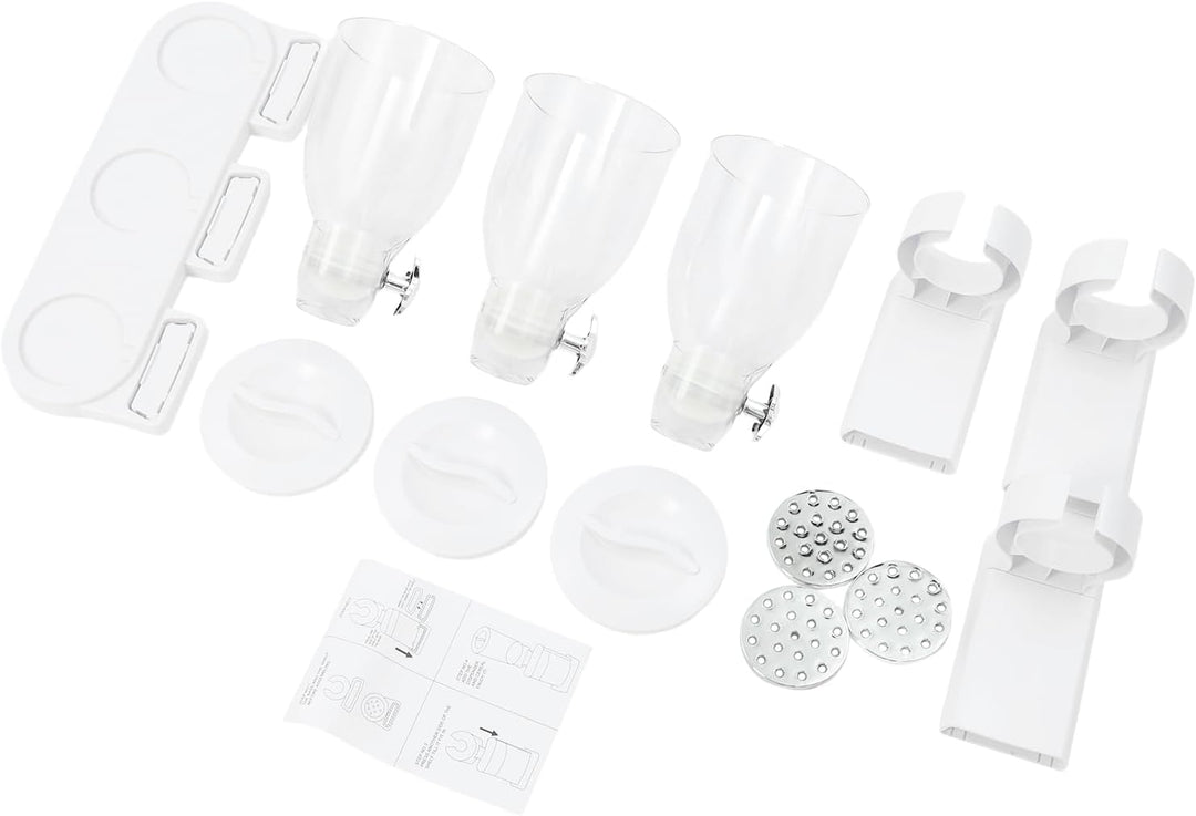 Müslispender 2L 3er Set, Cereal Dispenser mit Sichtfenster (Weiss), Weiss
