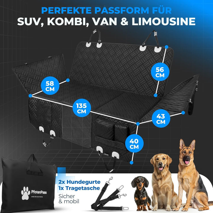 Hundedecke Auto Rückbank Fester Boden [Wasserdicht &amp; Kratzfest] Autoschondecke Hund mit Harter Unter