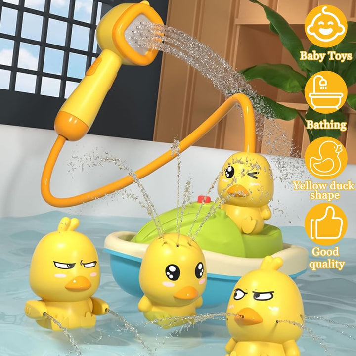 Badewannenspielzeug, Ente Elektrisches Baby Badespielzeug mit Duschkopf, Wasserspielzeug Kinder, Bab
