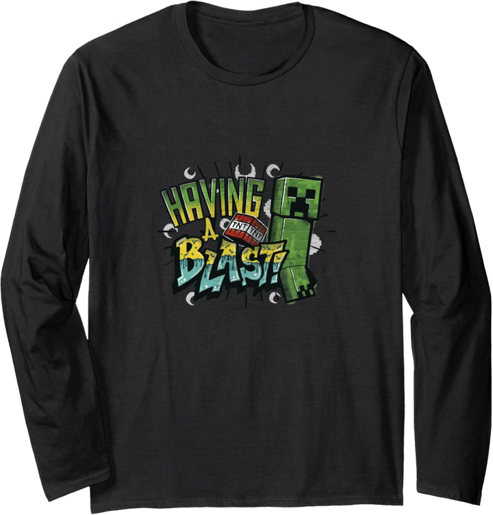 Minecraft Creeper TNT Having A Blast Farbverlauf Langarmshirt