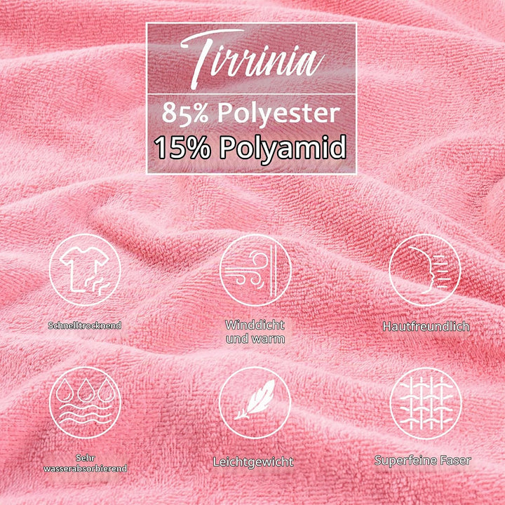Kato Tirrinia Mikrofaser Surfponcho Handtuchkleid Badeponcho Damen Herren, Lang Surf Poncho Sauna Ba