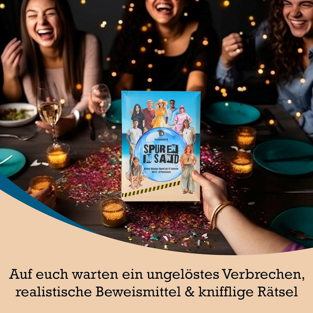 Parameter B - Spuren im Sand - Krimidinner für 6-8 Personen – ab 12 Jahren - Krimidinner für Zuhause