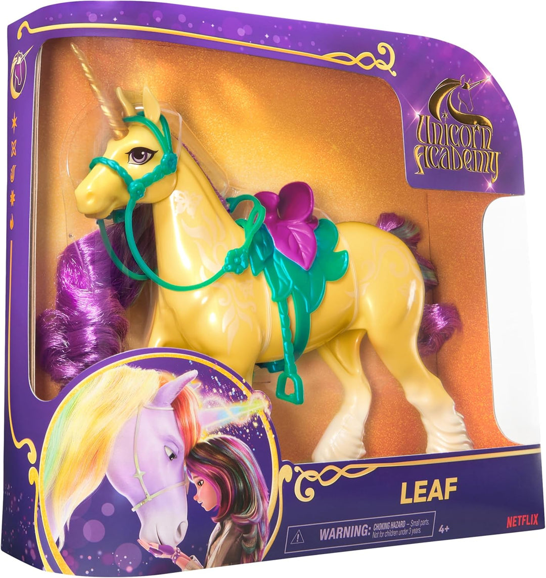 Unicorn Academy Einhorn Leaf - ca. 28 cm grosses Einhorn von Ava zur beliebten Netflix-Serie, mit be