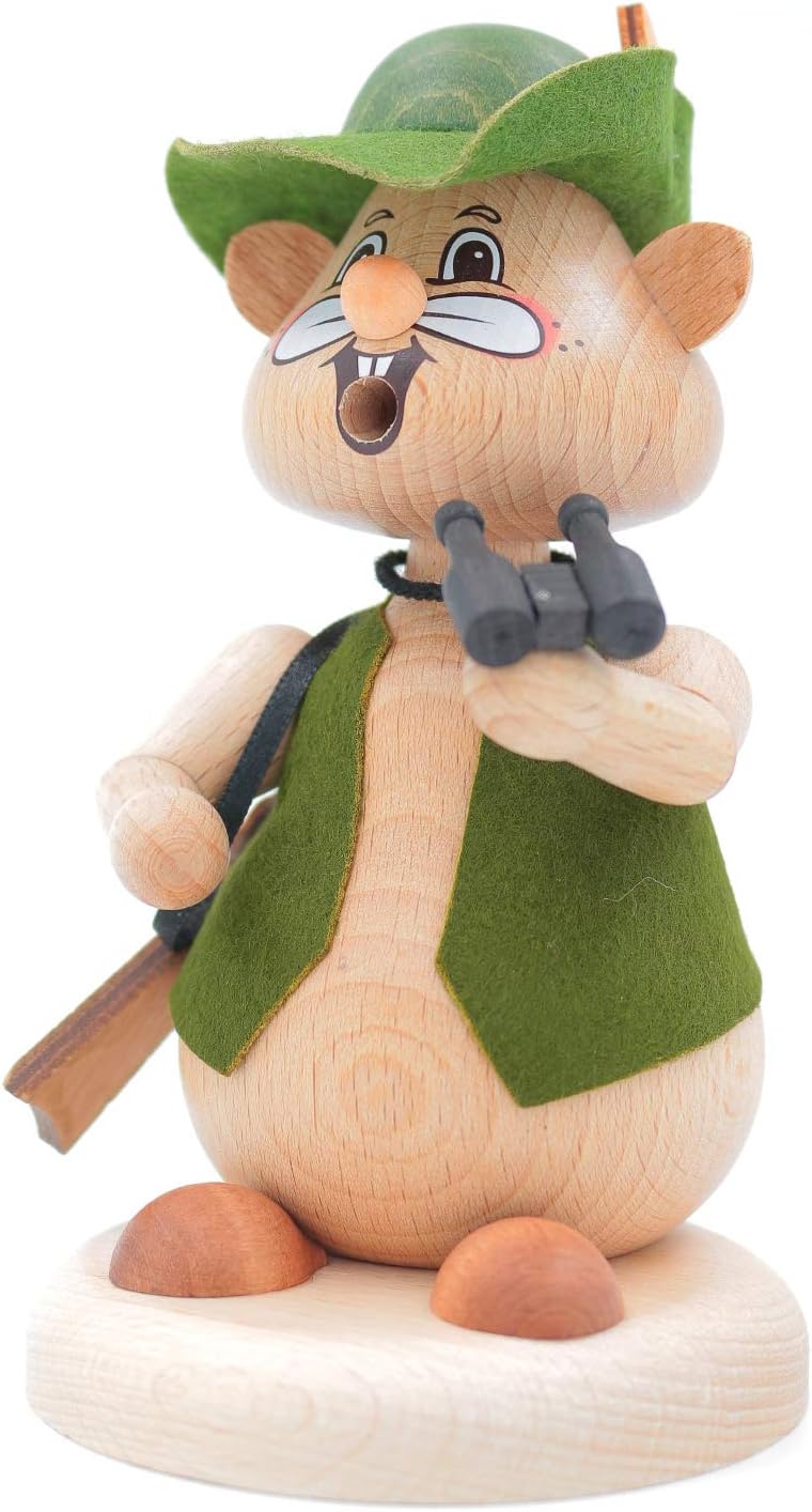 Kuhnert - Hamster Räuchermann Räucherfigur Massivholz gedrechselt 13cm (Jäger), Jäger