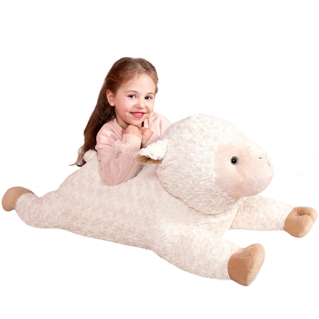 IKASA Gross Schaf Kuscheltier Riesen Stofftier,Gross Plüschtier Riesige Plüsch Spielzeug 78cm Flausc
